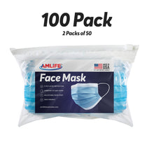 Load image into Gallery viewer, Amlife Disposable Face Masks Protective 3-Ply Filter Made in USA with Imported Fabric Blue

