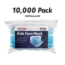 Load image into Gallery viewer, AMLIFE Kids Size Face Masks Youth Children Boys Girls Youth Filter Mask Made in USA Imported Fabric 10000 Pack

