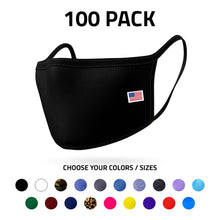 Load image into Gallery viewer, Face Masks Packs Reusable Double Layer Washable Made in USA Wholesale Bulk 100 PACK
