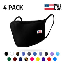 Load image into Gallery viewer, 4 Pack Face Masks Comfort Fit Double Layer Washable Reusable Made in USA PACK A
