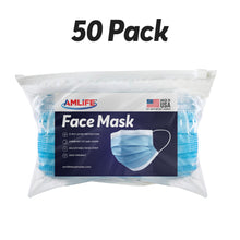 Load image into Gallery viewer, Amlife Disposable Face Masks Protective 3-Ply Filter Made in USA with Imported Fabric Blue
