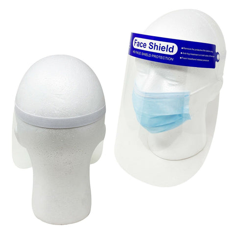[Combo Pack] 50 Face Mask and 1 Face Shield Blue 3-Ply Mouth Nose Cover - Product Image