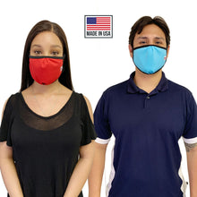 Load image into Gallery viewer, Made in USA Face Masks Mouth Nose Washable Reusable Double Layer Mask Cotton Cloth Blend Black
