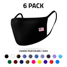 Load image into Gallery viewer, Face Masks Packs Reusable Double Layer Washable Made in USA Wholesale Bulk 6 PACK
