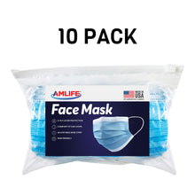 Load image into Gallery viewer, Amlife Face Mask Packs Disposable 3-Ply Filter - Made in USA with Imported Fabric - Teal 10 PACK
