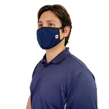 Load image into Gallery viewer, Made in USA Face Masks Mouth Nose Washable Reusable Double Layer Mask Cotton Cloth Blend Navy

