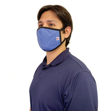 Load image into Gallery viewer, Made in USA Face Masks Mouth Nose Washable Reusable Double Layer Mask Cotton Cloth Blend Dark Blue
