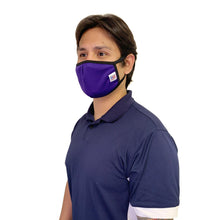 Load image into Gallery viewer, Made in USA Face Masks Mouth Nose Washable Reusable Double Layer Mask Cotton Cloth Blend Purple

