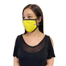 Load image into Gallery viewer, Made in USA Face Masks Mouth Nose Washable Reusable Double Layer Mask Cotton Cloth Blend Yellow
