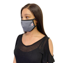 Load image into Gallery viewer, Made in USA Face Masks Mouth Nose Washable Reusable Double Layer Mask Cotton Cloth Blend Grey

