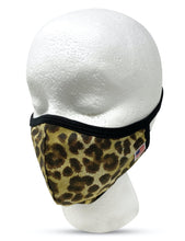 Load image into Gallery viewer, Made in USA Face Masks Mouth Nose Washable Reusable Double Layer Mask Cotton Cloth Blend Leopard
