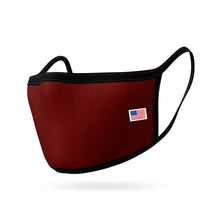 Load image into Gallery viewer, Made in USA Face Masks Mouth Nose Washable Reusable Double Layer Mask Cotton Cloth Blend Maroon
