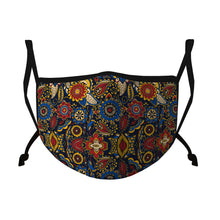 Load image into Gallery viewer, Casaba Fashion Face Masks Cotton Poly Adjustable Washable Reusable Double Layer Filter Pocket Regal Floral
