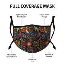 Load image into Gallery viewer, Casaba 3 Pack Face Masks Stylish Cultural Prints Cotton Poly Adjustable Washable Reusable Double Layer Pocket Filter 
