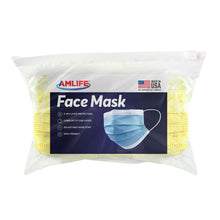 Load image into Gallery viewer, Amlife Face Mask Packs Disposable 3-Ply Filter - Made in USA with Imported Fabric - Yellow 10 PACK
