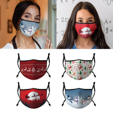Load image into Gallery viewer, Casaba Face Masks Adult Kids Sizes Fun Cute Holiday Christmas Cotton Poly Adjustable Washable Reusable Adult
