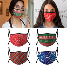 Load image into Gallery viewer, Casaba Face Masks Adult Kids Sizes Fun Cute Holiday Christmas Cotton Poly Adjustable Washable Reusable Adult
