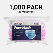 Load image into Gallery viewer, Amlife Disposable Face Masks Protective 3-Ply Filter Made in USA with Imported Fabric Blue
