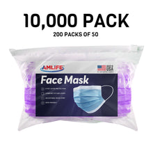 Load image into Gallery viewer, Amlife Disposable Face Masks Protective 3-Ply Filter Made in USA with Imported Fabric Purple
